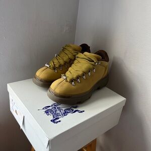 BURBERRY Men's Trek Manilla Tan Leather Hiking Walking Fall Boots EU 44 US 11
